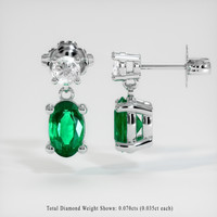 Emerald Earrings 0.48 Ct.Tw.Total Carat Weight, 18K White Gold Preview