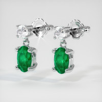 Emerald Earrings 0.48 Ct.Tw.Total Carat Weight, 18K White Gold Preview