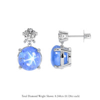 <span>6.00</span> <span class="tooltip-light">Ct.Tw.<span class="tooltiptext">Total Carat Weight</span></span> Blue Sapphire Earrings, 18K White Gold 2