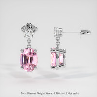 2.08 Ct.Tw. Gemstone Earrings, 18K White Gold 2