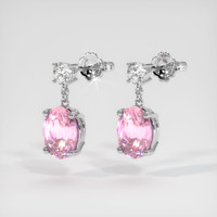 2.08 Ct.Tw. Gemstone Earrings, 18K White Gold 3