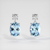 2.95 Ct.Tw. Gemstone Earrings, 18K White Gold 1