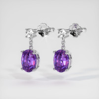 1.62 Ct.Tw. Gemstone Earrings, 18K White Gold 3