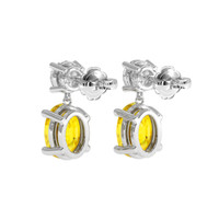 <span>2.10</span>&nbsp;<span class="tooltip-light">Ct.Tw.<span class="tooltiptext">Total Carat Weight</span></span> Sapphire Earrings, 18K White Gold 4