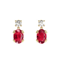 1.04 Ct.Tw. Ruby Earrings, 14K Yellow Gold 1