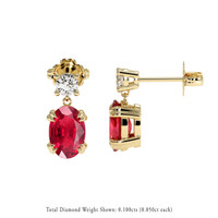 1.04 Ct.Tw. Ruby Earrings, 14K Yellow Gold 2