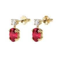 1.04 Ct.Tw. Ruby Earrings, 14K Yellow Gold 3