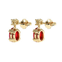 1.04 Ct.Tw. Ruby Earrings, 14K Yellow Gold 4