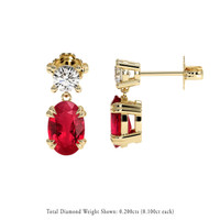 1.05 Ct.Tw. Ruby Earrings, 14K Yellow Gold 2