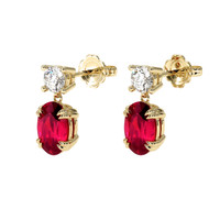 1.05 Ct.Tw. Ruby Earrings, 14K Yellow Gold 3