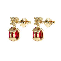 1.05 Ct.Tw. Ruby Earrings, 14K Yellow Gold 4