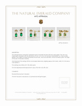 Accent Stones Emerald Earrings 0.48 Ct.Tw.Total Carat Weight, 18K Yellow Gold Appraisal