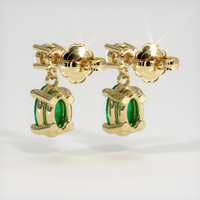 Accent Stones Emerald Earrings 0.48 Ct.Tw.Total Carat Weight, 18K Yellow Gold Preview