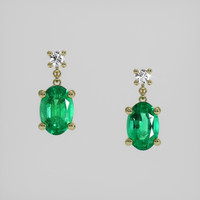 <span>0.88</span>&nbsp;<span class="tooltip-light">Ct.Tw.<span class="tooltiptext">Total Carat Weight</span></span> Emerald Earrings, 18K Yellow Gold 1