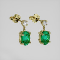 <span>0.88</span>&nbsp;<span class="tooltip-light">Ct.Tw.<span class="tooltiptext">Total Carat Weight</span></span> Emerald Earrings, 18K Yellow Gold 3
