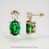 <span>2.22</span>&nbsp;<span class="tooltip-light">Ct.Tw.<span class="tooltiptext">Total Carat Weight</span></span> Emerald Earrings, 18K Yellow Gold 2