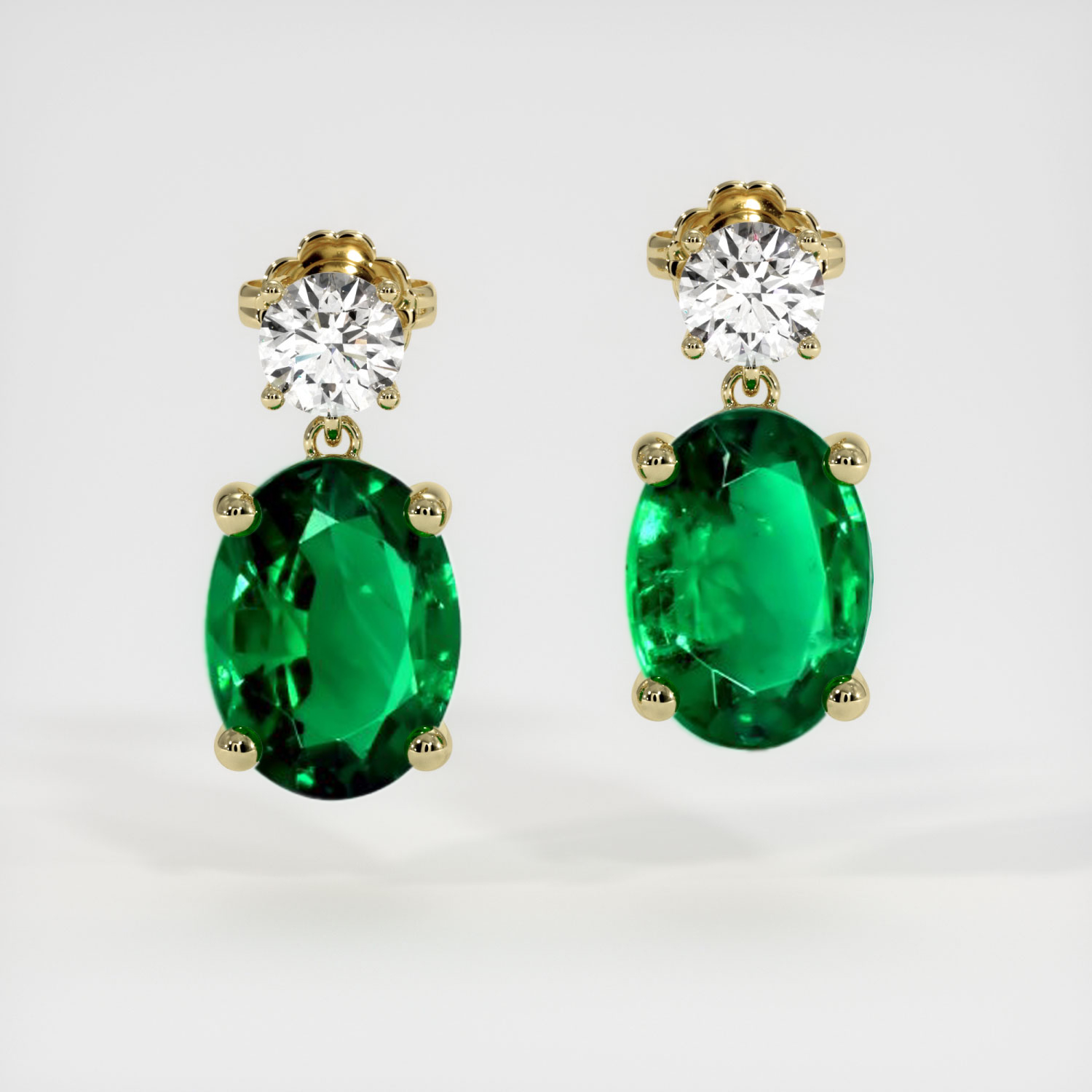 Emerald Earrings 2.10 Ct.Tw. 18K Yellow Gold | The Natural Emerald ...