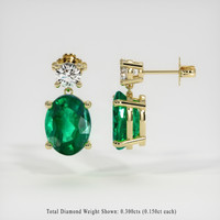 <span>2.31</span>&nbsp;<span class="tooltip-light">Ct.Tw.<span class="tooltiptext">Total Carat Weight</span></span> Emerald Earrings, 18K Yellow Gold 2