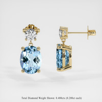 2.95 Ct.Tw. Gemstone Earrings, 18K Yellow Gold 2