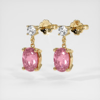 2.06 Ct.Tw. Gemstone Earrings, 18K Yellow Gold 3