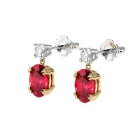 1.04 Ct.Tw. Ruby Earrings, 14K Yellow & White 3