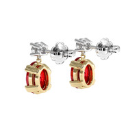 1.04 Ct.Tw. Ruby Earrings, 14K Yellow & White 4