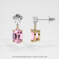 2.08 Ct.Tw. Gemstone Earrings, 14K Yellow & White 2