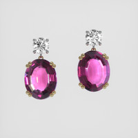 <span>5.71</span> <span class="tooltip-light">Ct.Tw.<span class="tooltiptext">Total Carat Weight</span></span> Pinkish Purple Rhodolite Garnet Earrings, 14K Yellow & White 1
