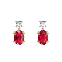 1.04 Ct.Tw. Ruby Earrings, 18K Yellow & White 1