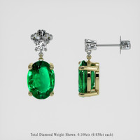 <span>2.10</span> <span class="tooltip-light">Ct.Tw.<span class="tooltiptext">Total Carat Weight</span></span> Emerald Earrings, 18K Yellow & White 2