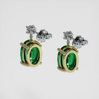 <span>2.10</span>&nbsp;<span class="tooltip-light">Ct.Tw.<span class="tooltiptext">Total Carat Weight</span></span> Emerald Earrings, 18K Yellow & White 4