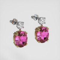 <span>5.71</span> <span class="tooltip-light">Ct.Tw.<span class="tooltiptext">Total Carat Weight</span></span> Pinkish Purple Rhodolite Garnet Earrings, 18K Yellow & White 3