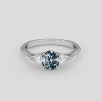 1.22 Ct. Greyish Blue Sapphire Ring, Platinum 950 1