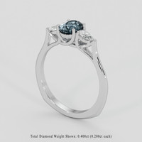 1.22 Ct. Greyish Blue Sapphire Ring, Platinum 950 2