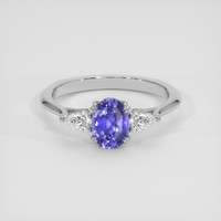 1.39 Ct. Purplish Blue Sapphire Ring, Platinum 950 1