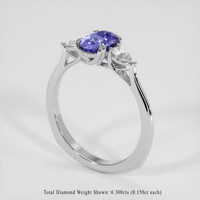 1.39 Ct. Purplish Blue Sapphire Ring, Platinum 950 2