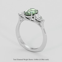 2.53 Ct. Green Sapphire Ring, Platinum 950 2