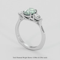 1.64 Ct. Green Sapphire Ring, Platinum 950 2