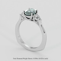 2.33 Ct. Bluish Green Sapphire Ring, Platinum 950 2