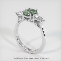 1.26 Ct. Green Sapphire Ring, Platinum 950 2
