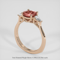 1.57 Ct. Padparadscha Sapphire Ring, 18K Rose Gold 2