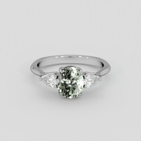 2.13 Ct. Green Sapphire Ring, 10K White Gold 1