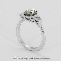 2.13 Ct. Green Sapphire Ring, 10K White Gold 2