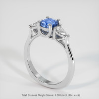 0.80 Ct. Sapphire Ring, 14K White Gold 2