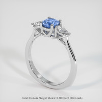 0.55 Ct. Sapphire Ring, 14K White Gold 2