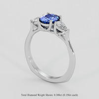 1.09 Ct. Blue Sapphire Ring, 14K White Gold 2