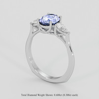 1.89 Ct. Blue Sapphire Ring, 14K White Gold 2