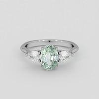 1.64 Ct. Green Sapphire Ring, 14K White Gold 1