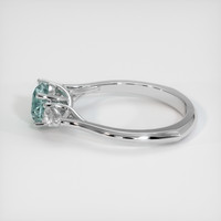 0.96 Ct. Bluish Green Sapphire Ring, 14K White Gold 4