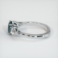 1.24 Ct. Greenish Blue Sapphire Ring, 14K White Gold 4